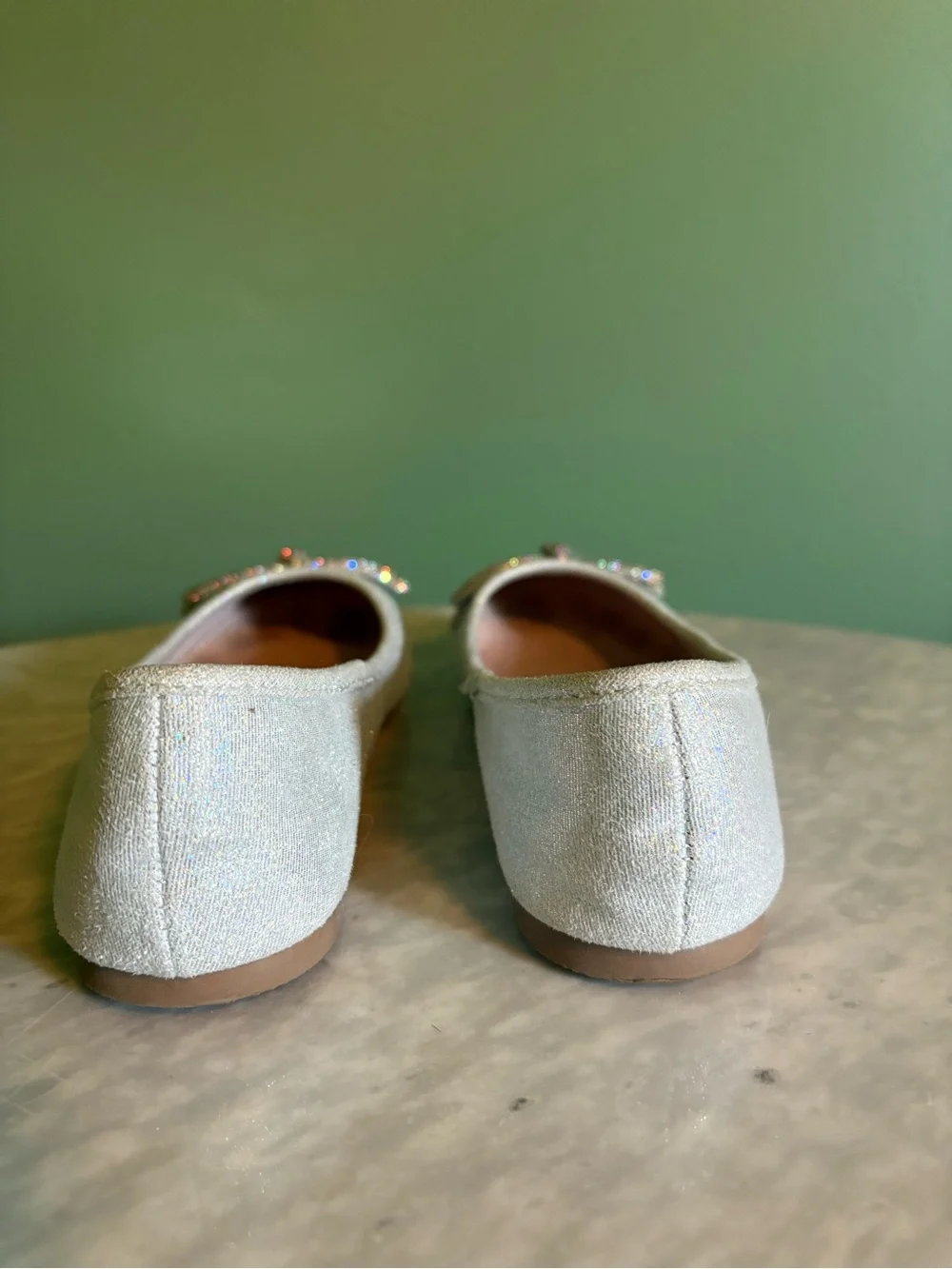 Sparkle Bow Ballet Flats - Glitter Shoes